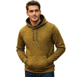 Straight Faded Hoodie Mens Large Gold Black Marl Pullover Sweatshirt